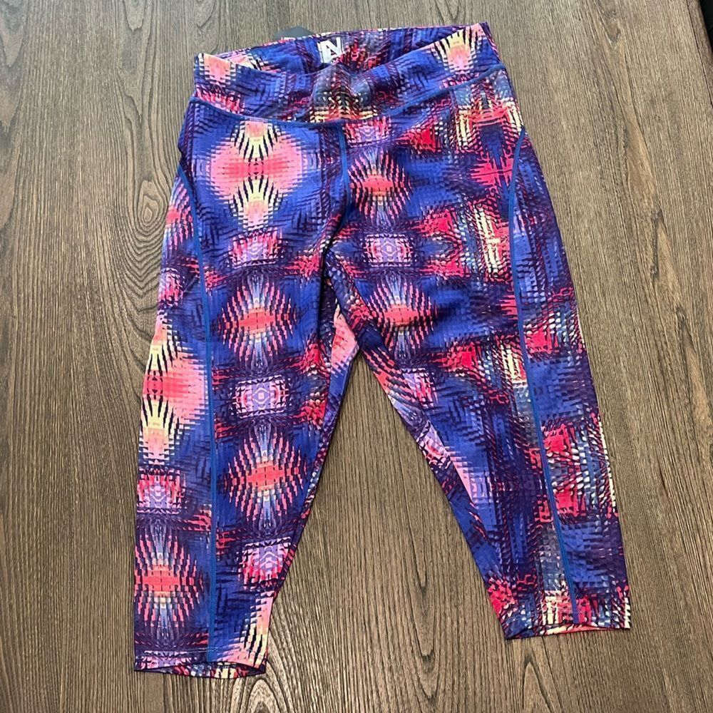 NWT New Look Sport Colorful Geometric Print Athletic Workout Capri Pants Size 3X